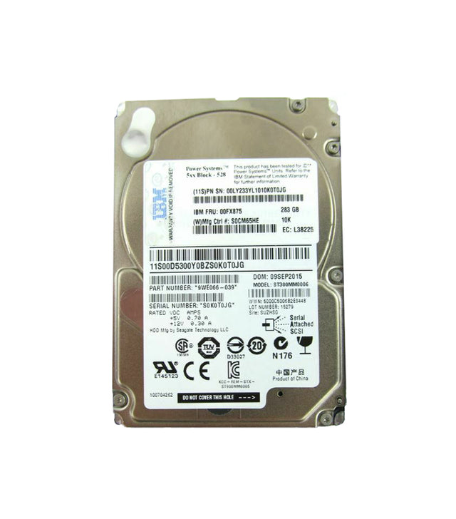 283GB 10000RPM SAS 12Gb/s 2.5-Inch Hard Drive for iSeries Server Systems