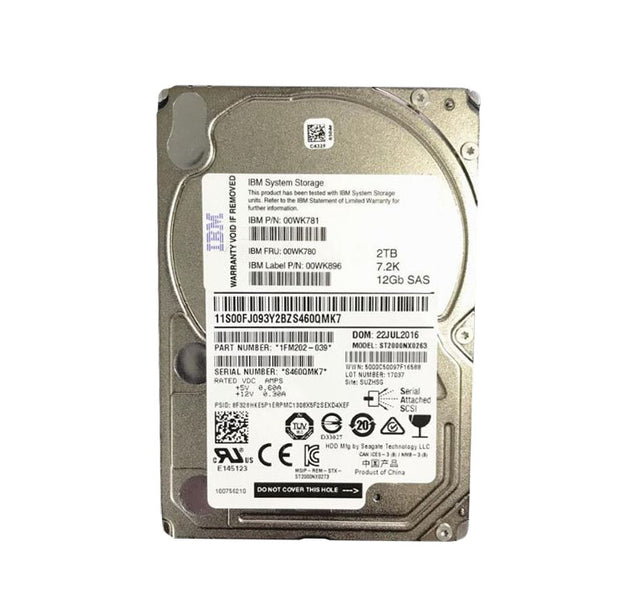 2TB 7200RPM Near Line SAS 12Gb/s (512n) 2.5-inch Form Factor Hot-Plug Hard Drive With Tray For Poweredge Server