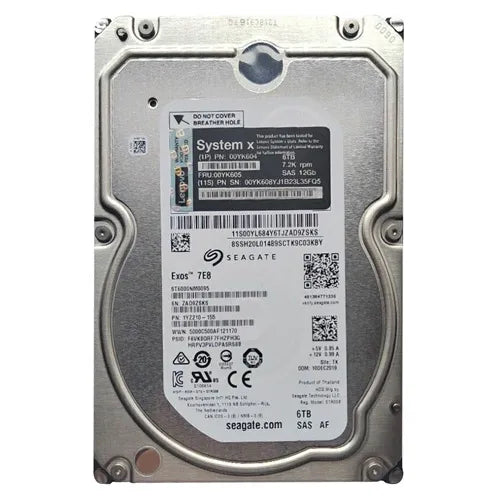 00YK608 IBM 6TB 7200RPM SAS 12Gb/s Hot-Swappable 3.5-Inch Hard Drive