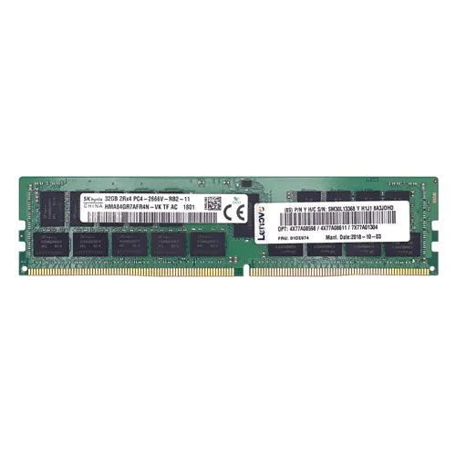 01DE974 Lenovo 32GB DDR4-2666MHz PC4-21300 ECC Registered RDIMM CL19 2Rx4 1.2V 288-Pin Memory Module
