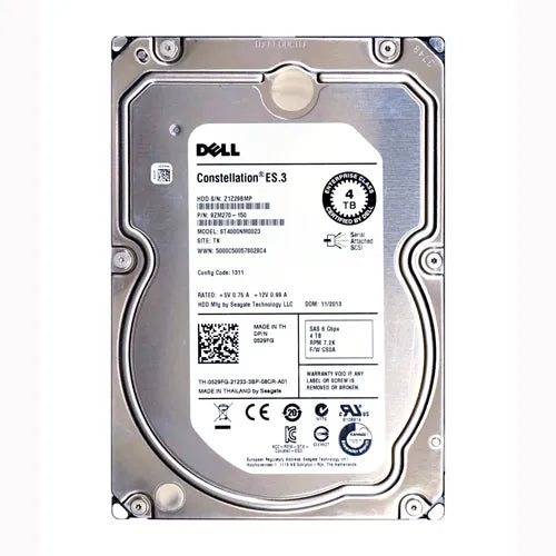 0529FG Dell 4TB 7200RPM SAS 6Gb/s Hot-Pluggable 3.5-Inch Hard Drive with Tray for PowerEdge Servers