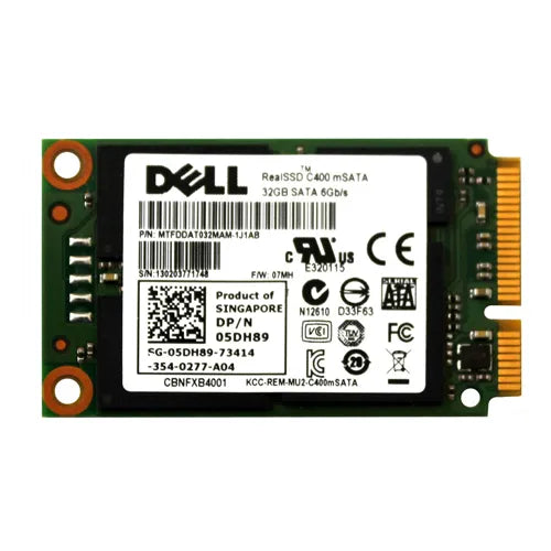 05DH89 Dell 32GB Multi-Level Cell SATA 6Gb/s mSATA 1.8-Inch Solid State Drive