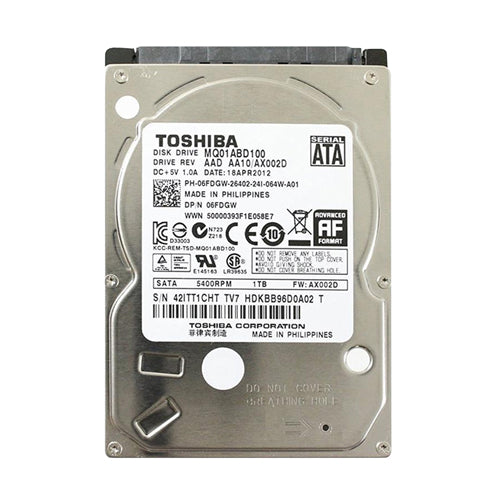 06FDGW Dell 1TB 5400RPM SATA 3Gb/s 8MB Cache 2.5-Inch Hard Drive