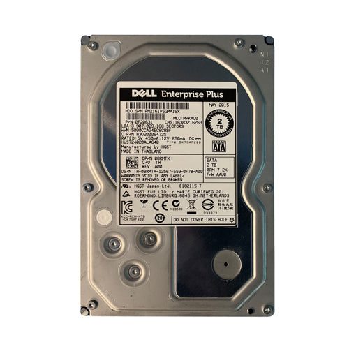 08RMTX Dell 2TB 7200RPM SATA 6Gb/s Hot-Pluggable 3.5-Inch Hard Drive with Tray for EqualLogic Storage Array