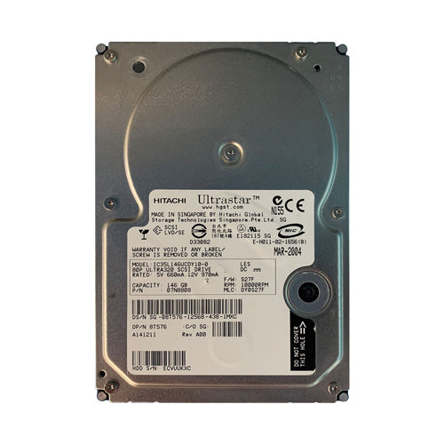 08T576 Dell 146GB 10000RPM Ultra320 SCSI 80-Pin 3.5-Inch Hard Drive