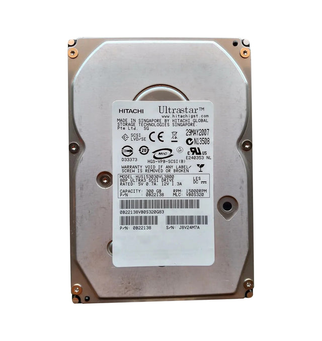 Ultrastar 15K300 Series 300GB 15000RPM Ultra-320 SCSI 80-Pin 16MB Cache 512e 3.5-inch Enterprise Hard Drive