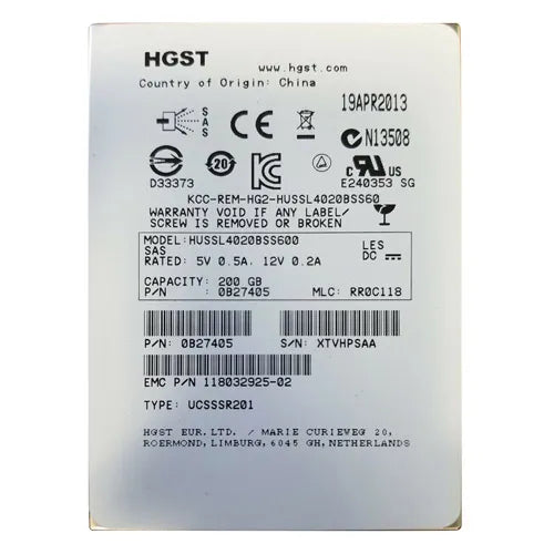 0B27405 Hitachi Ultrastar SSD400S.B Series 200GB Single-Level Cell SAS 6Gb/s 2.5-Inch Solid State Drive