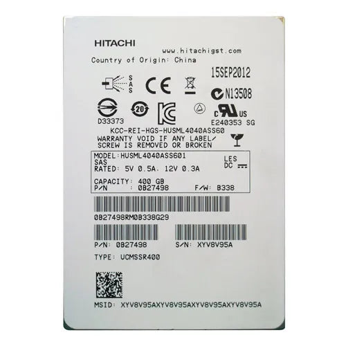 0B27498 HGST Ultrastar SSD400M Series 400GB Multi-Level Cell SAS 6Gb/s 2.5-inch Solid State Drive