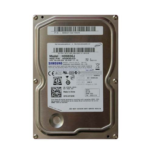 0F181M Dell 80GB 7200RPM SATA 3Gb/s 8MB Cache 3.5-Inch Hard Drive