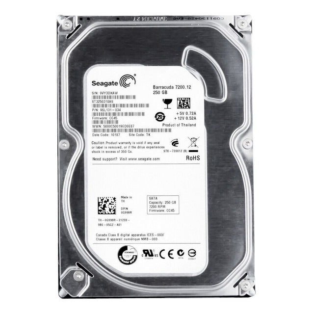 250GB 7200RPM SATA 3.5-inch Hard Drive