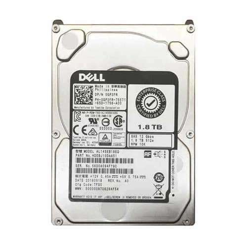 0GP3FR Dell 1.8TB 10000RPM SAS 12Gb/s Hot-Pluggable 64MB Cache Dual Port (512e) 2.5-Inch Hard Drive with Tray for PowerEdge Server & PowerVault Server