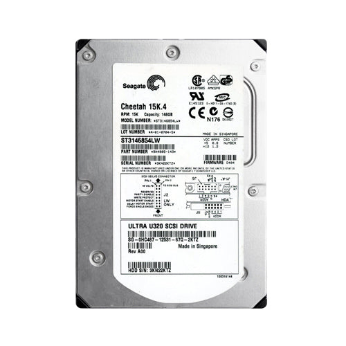 0HC487 Dell 146GB 15000RPM Ultra320 SCSI 8MB Cache 68-Pin 3.5-Inch Hard Drive