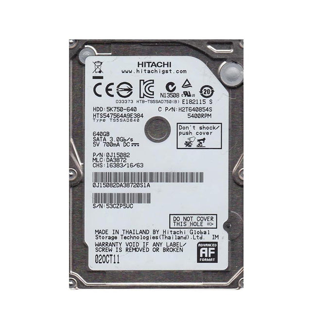 640GB 5400RPM SATA 3Gb/s 8MB Cache 2.5-Inch Hard Drive