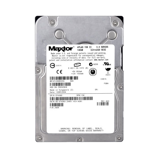 0T4363 Dell 146GB 15000RPM Ultra320 SCSI Hot-Pluggable 8MB Cache 80-Pin 3.5-Inch Hard Drive for PowerEdge & PowerVault Servers