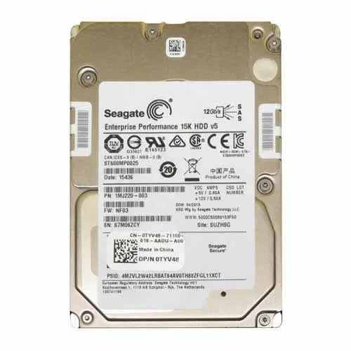 0TYV48 Dell 600GB 15000RPM SAS 12Gb/s 2.5-Inch Hard Drive