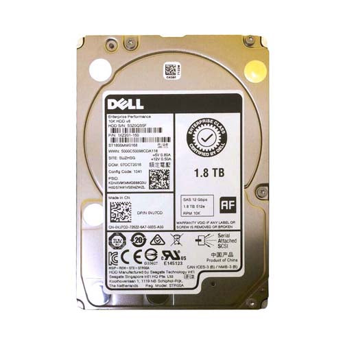 0VJ7CD Dell 1.8TB 10000RPM SAS 12Gb/s Hot-Pluggable (512e) 2.5-Inch Hard Drive with Tray for PowerEdge Servers