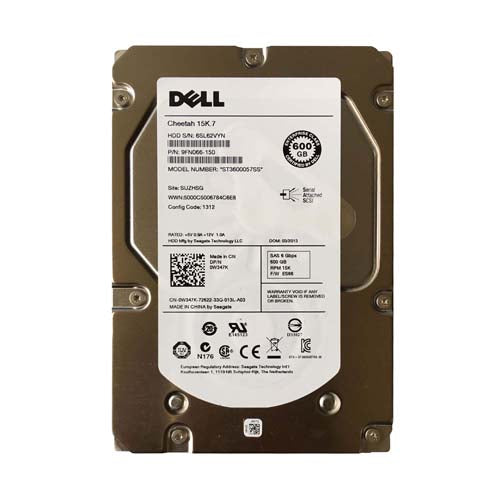 0W347K Dell 600GB 15000RPM SAS 6Gb/s Hot-Pluggable 3.5-Inch Hard Drive