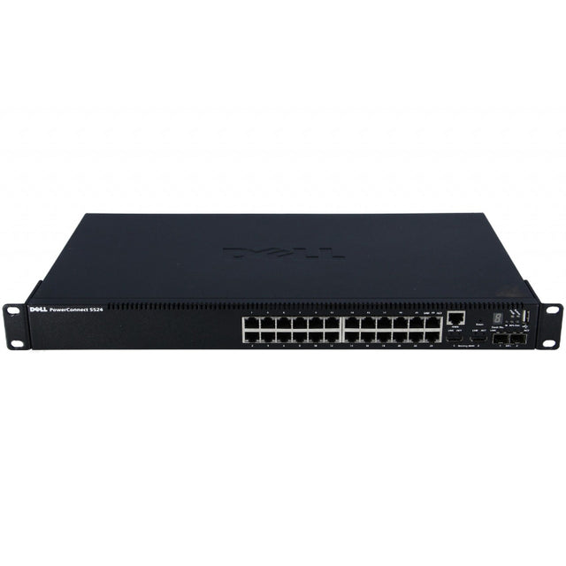 0W8TF6 - Dell PowerConnect 5524 24 x Ports 10/100/1000Base-T + 2 x Ports SFP+ Layer3 Managed 1U Rack-Mountable Gigabit Ethernet Stackable Network Switch