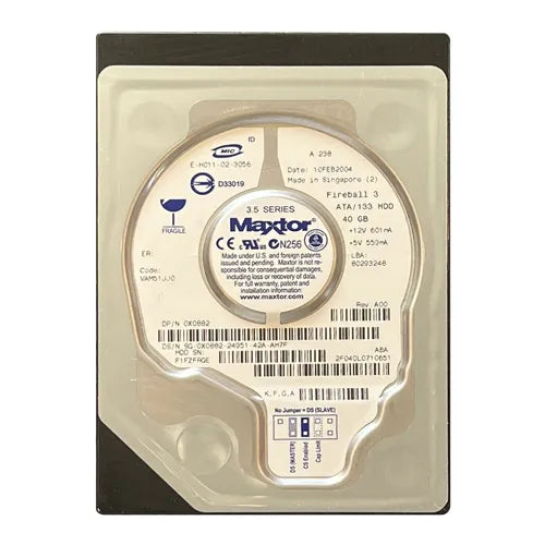 0X0882 Dell 40GB 5400RPM ATA-133 3.5-Inch Hard Drive