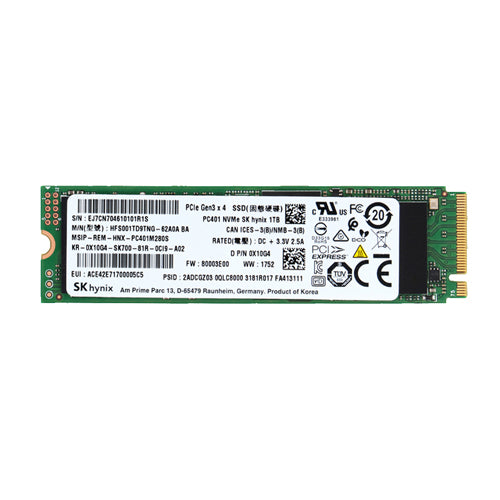 0X10G4 Dell 1TB PCI Express NVMe 3.0 x4 M.2 2280 Solid State Drive