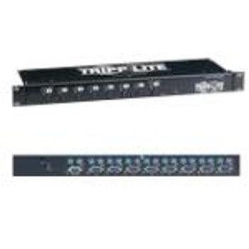 Tripp Lite - B007-008 - KVM Switch Steel Housing 8 x 1 8 x mini-DIN (PS/2) Keyboard 8 x mini-DIN (PS/2) Mouse 8 x HD-15 Video 1U Rack-mountable (Refurbi