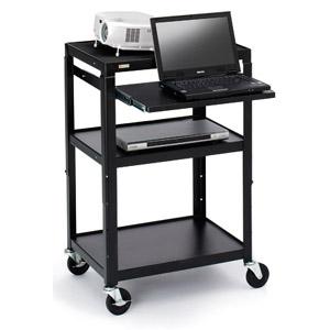 A2642NS Bretford Manufacturing Adj Av Cart 26-42in Tall W/ Slide Out Nb Shelf (Refurbished)