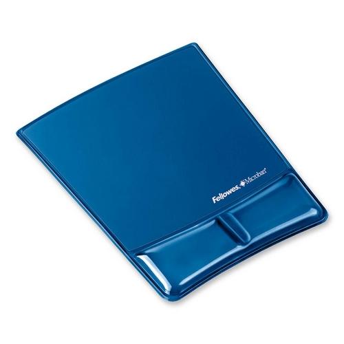 9182201-B2 Fellowes Mse Pad Wrist Sup Microban Blue Gel