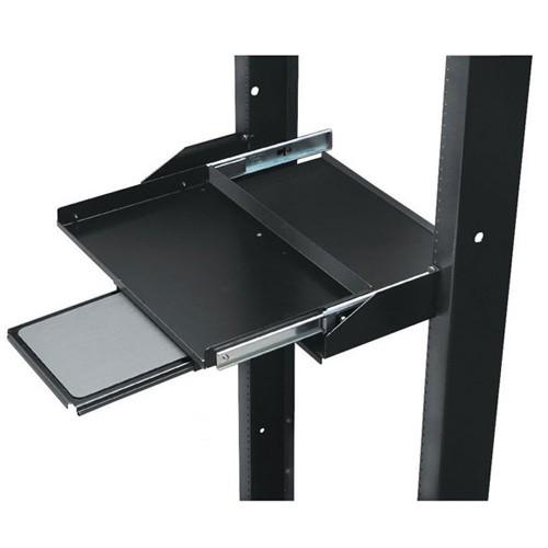 RM382-R2 Black Box Sliding Keyboard Shelves with Mouse Extension Rack Shelf