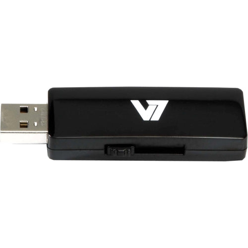 VU24GAR-BLK-2N V7 4GB Flash Drive USB 2.0 Black Ext Retractable Connector