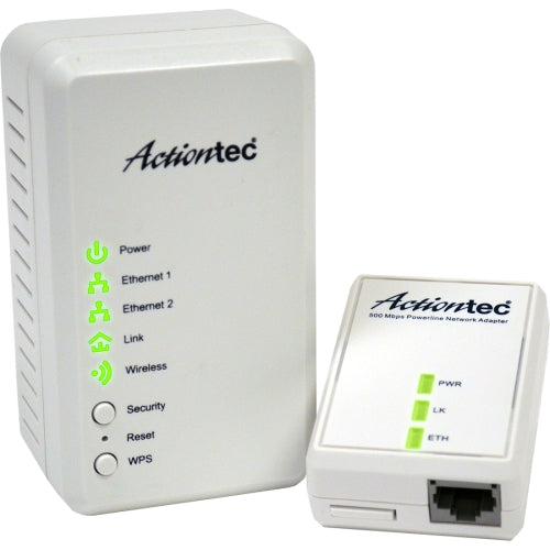 PWR51WK01 Actiontec Wireless Network Extender + Powerline Network Adapter 500 2 X Network Rj-45 (Refurbished)