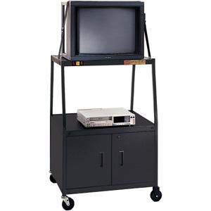 BBULC48 Bretford Wide Body A/V Cart With Cabinet Steel Black (Refurbished)