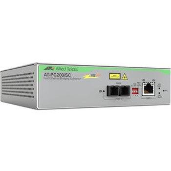 Allied Telesis - AT-PC200/SC-60 - PoE+ to Fiber Switching Network RJ-45 1x PoE+ RJ-45 Ports 1x SC Ports Multi-mode Fast Ethernet Gigabit Ethernet 10/100/1