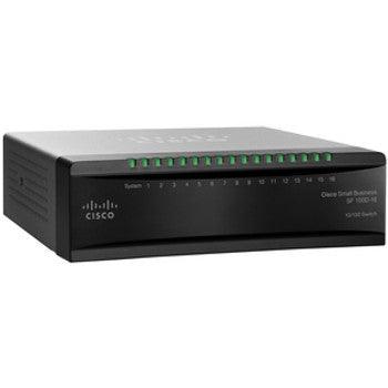 Cisco - SF100D-16P-UK - Unmanaged Desktop Switch - 16 Ports - Fast Ethernet - 10/100Base-TX - 2 Layer Supported - AC Adapter - Twisted Pair - PoE Ports -