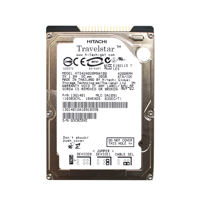 Travelstar 4K40 Series 20GB 4200RPM IDE Ultra ATA/100 ATA-6 2MB Cache 2.5-inch Hard Drive