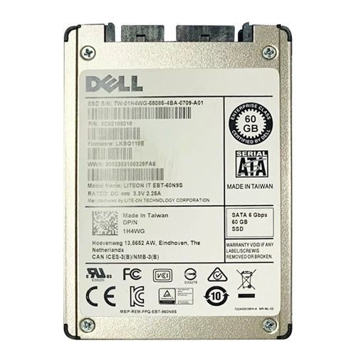 1H4WG Dell 60GB Multi-Level Cell SATA 6Gb/s Mixed Use 1.8-inch Solid State Drive