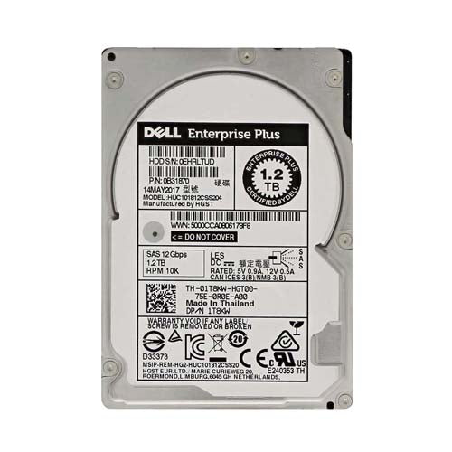 1T8KW Dell 1.2TB 10000RPM SAS 12Gb/s Hot-Pluggable 2.5-Inch Hard Drive with Tray for EqualLogic Storage Array