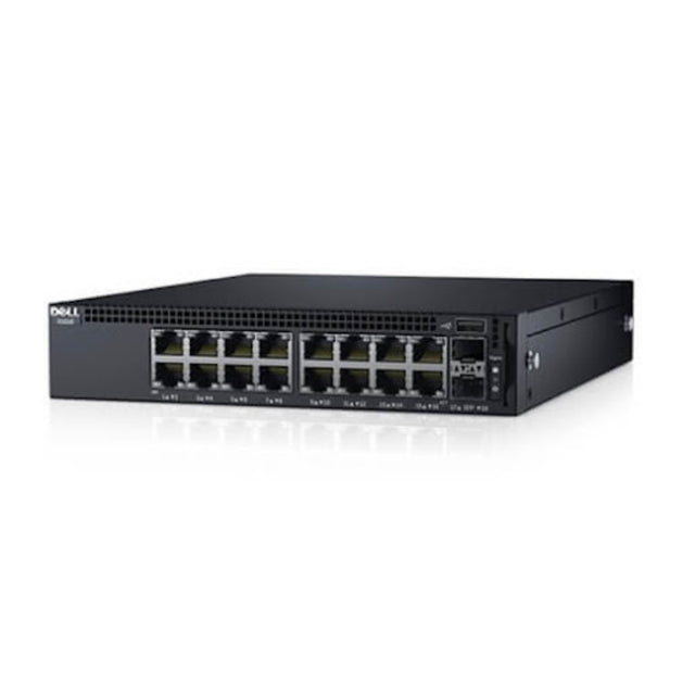 210-ADPJ - Dell Networking X1018 16 x Ports 10/100/1000Base-T + 2 x SFP Ports Layer2 Managed 1U Rack-Mountable Gigabit Ethernet Network Switch