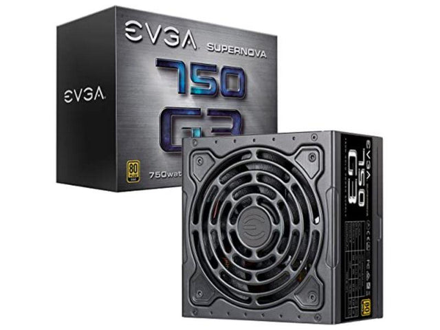 220-G3-0750-X1 EVGA SuperNOVA 750-Watts 100-240V AC 80-Plus Gold 24-Pin ATX Fully Modular Power Supply