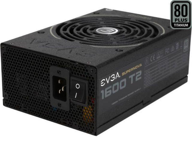 220-T2-1600-X1 EVGA SuperNOVA 1600-Watts 100-240V 50-60Hz 80-Plus Platinum Fully Modular Power Supply