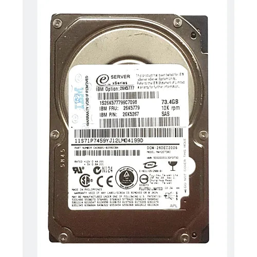 26K5777 IBM 73.4GB 10000RPM SAS 3Gb/s 8MB Cache 2.5-Inch Hard Drive
