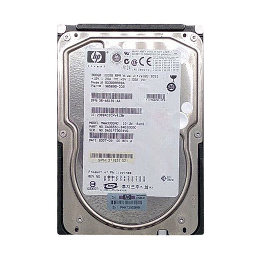 271837-021 HP 300GB 10000RPM Ultra-320 SCSI Hot-Pluggable (LVD) 80-Pin 3.5-Inch Hard Drive with Tray for BL20p G1/BL20p G2/BL20p G3/BL25p Server