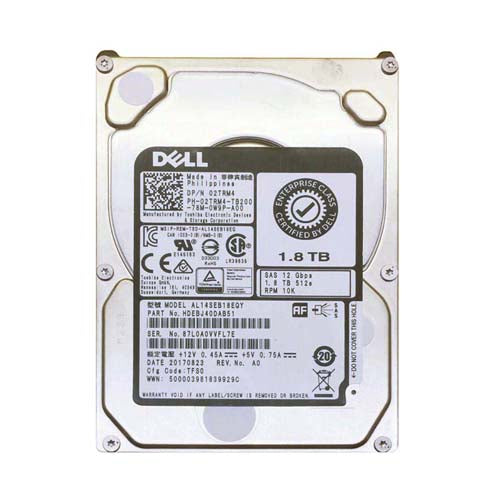 2TRM4 Dell 1.8TB 10000RPM SAS 12Gb/s Hot-Pluggable 128MB Cache 2.5-Inch Hard Drive for PowerEdge Servers