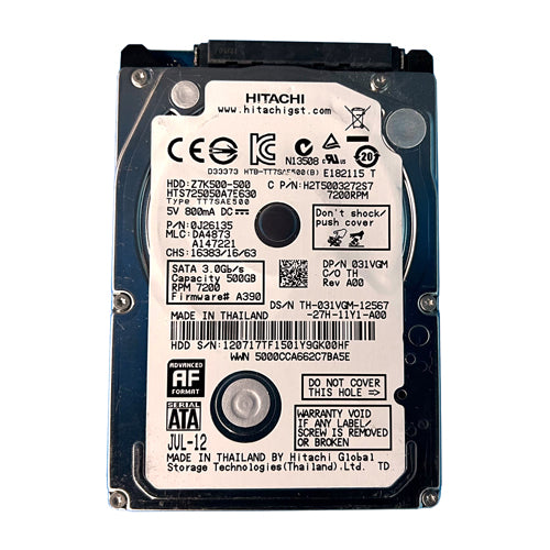 31VGM Dell 500GB 7200RPM SATA 6Gb/s 32MB Cache 2.5-Inch Hard Drive