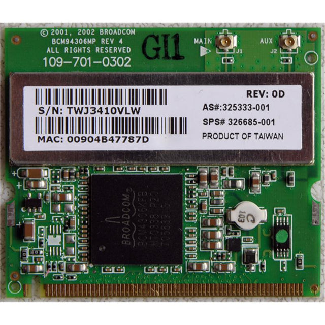 325333-001N HP Mini PCI 54G 802.11b/g High Speed Wireless LAN (WLAN) Network Interface Card