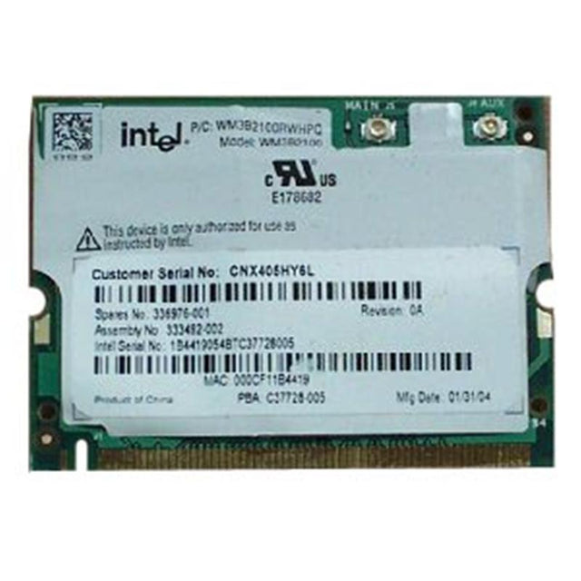 333492R-002 HP Mini PCI IEEE 11MBps 802.11b/g Wireless LAN (WLAN) Network Interface Card