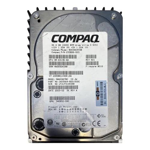 340852-080 Compaq 36GB 10000RPM SCSI Hot-Swappable Hard Drive