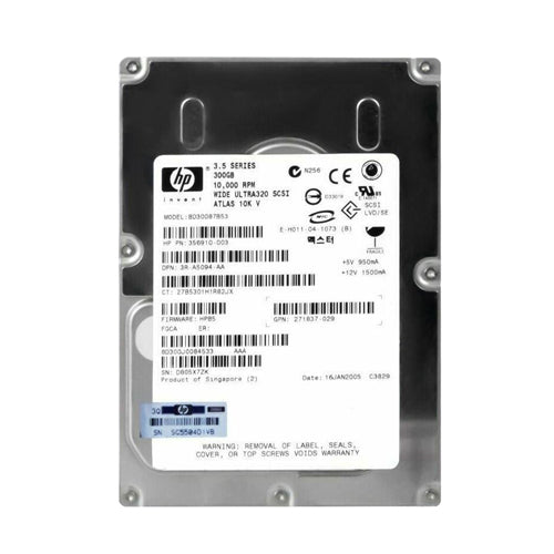 356910-003 HP 300GB 10000RPM Ultra320 SCSI Hot-Pluggable LVD 80-Pin 3.5-inch Hard Drive for ProLiant Servers