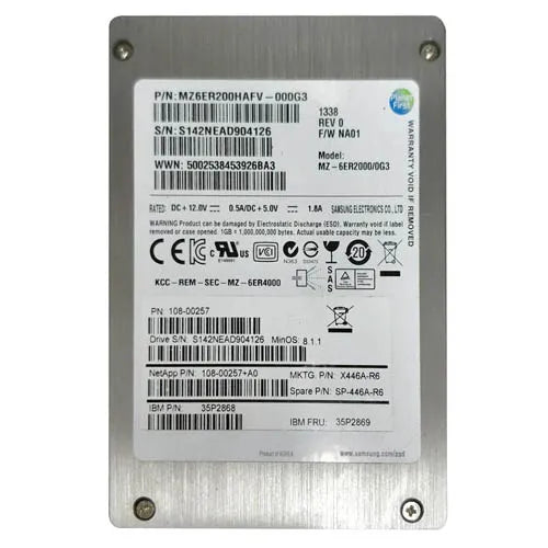 35P2869 IBM 200GB Multi-Level Cell SAS 6Gb/s 2.5-Inch Solid State Drive for DS2246 and FAS2240