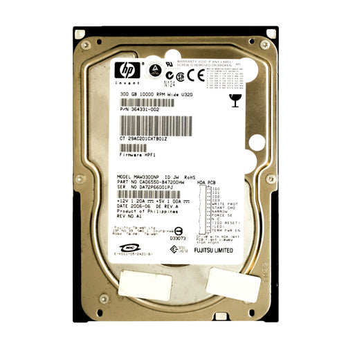 364331-002 HP 300GB 10000RPM Ultra320 SCSI LVD 68-Pin 3.5-inch Hard Drive