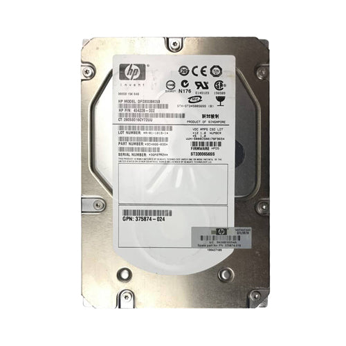 375874-024 HP 300GB 15000RPM SAS 3Gb/s 16MB Cache Hot-Swappable 3.5-inch Hard Drive